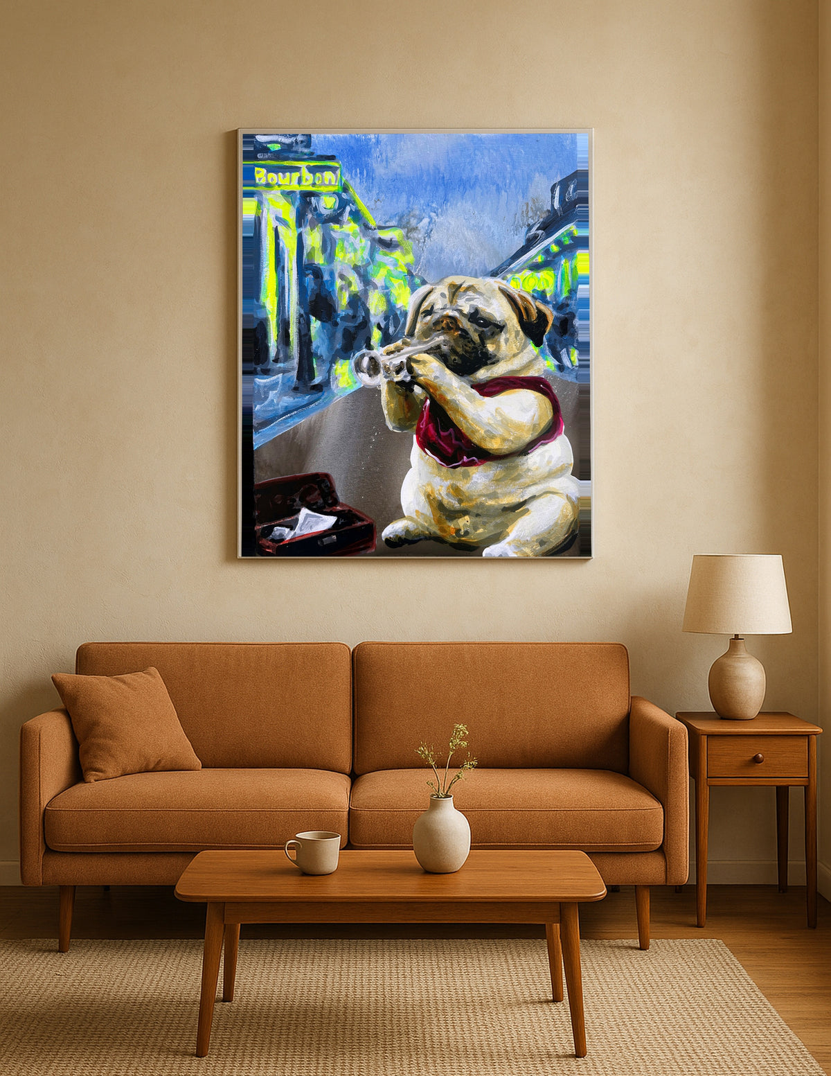 Pug Playing Trumpet Print