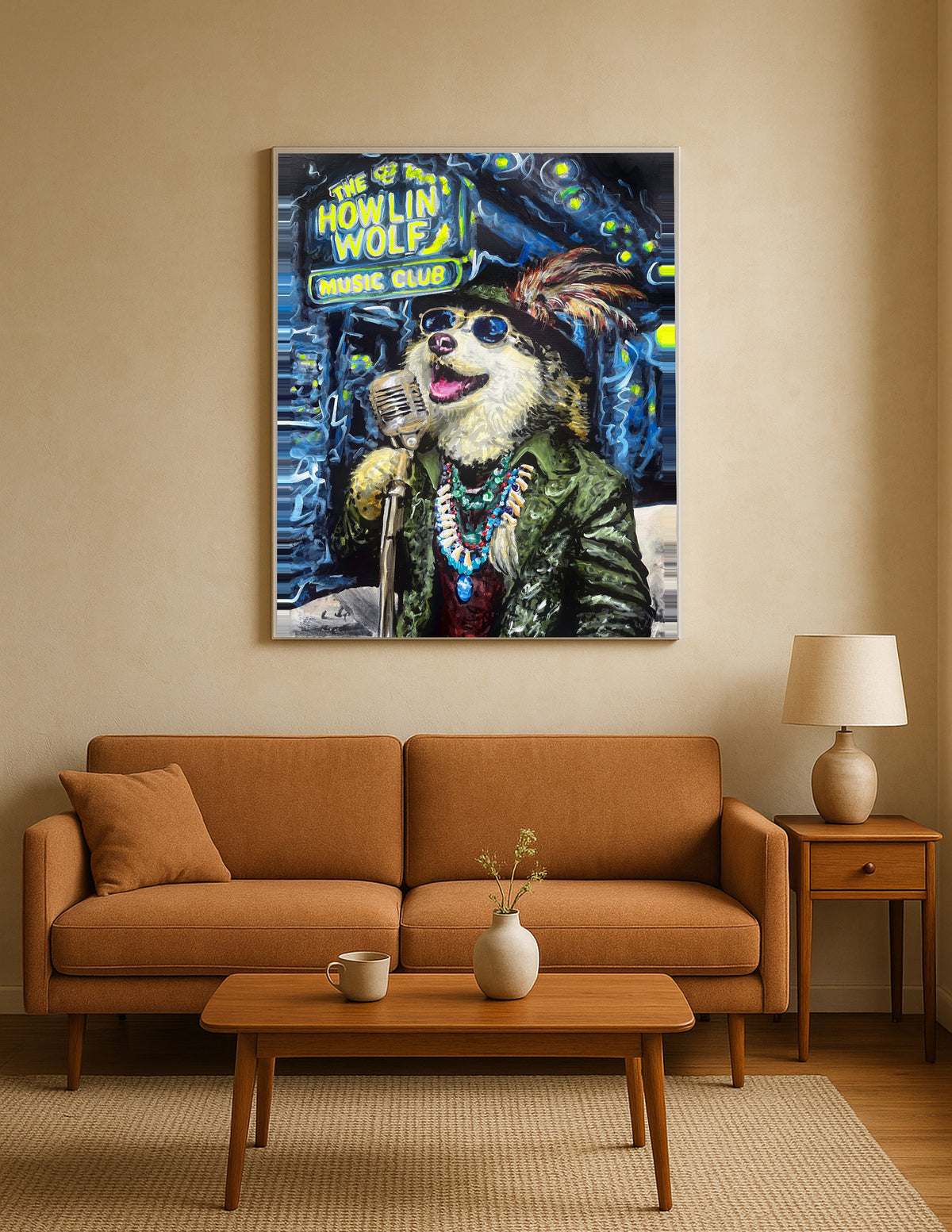 Husky Singing Howlin' Wolf Style Print