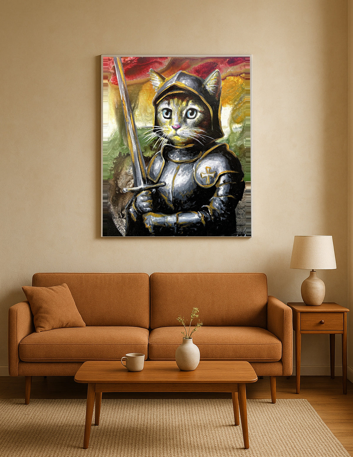 Orange Cat as Joan of Arc Print