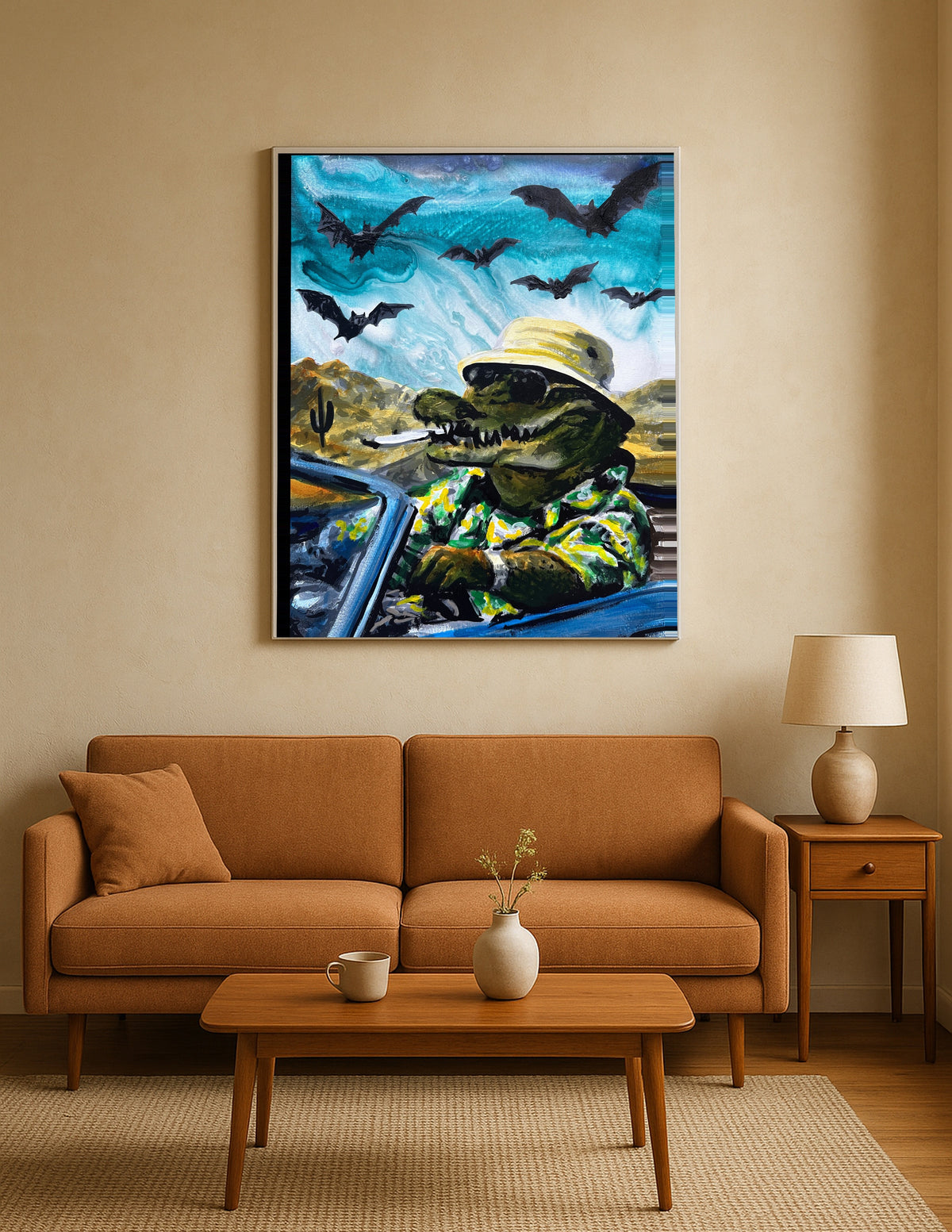 Alligator in Fear and Loathing Style Print