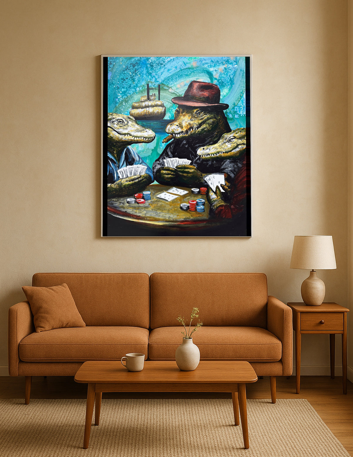 Alligators Playing Poker Print