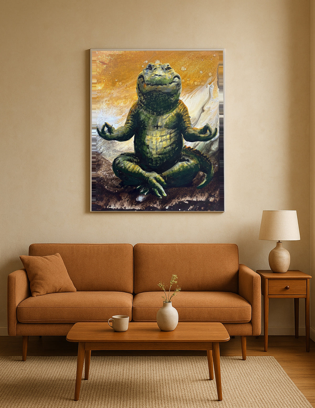 Alligator Doing Yoga Print