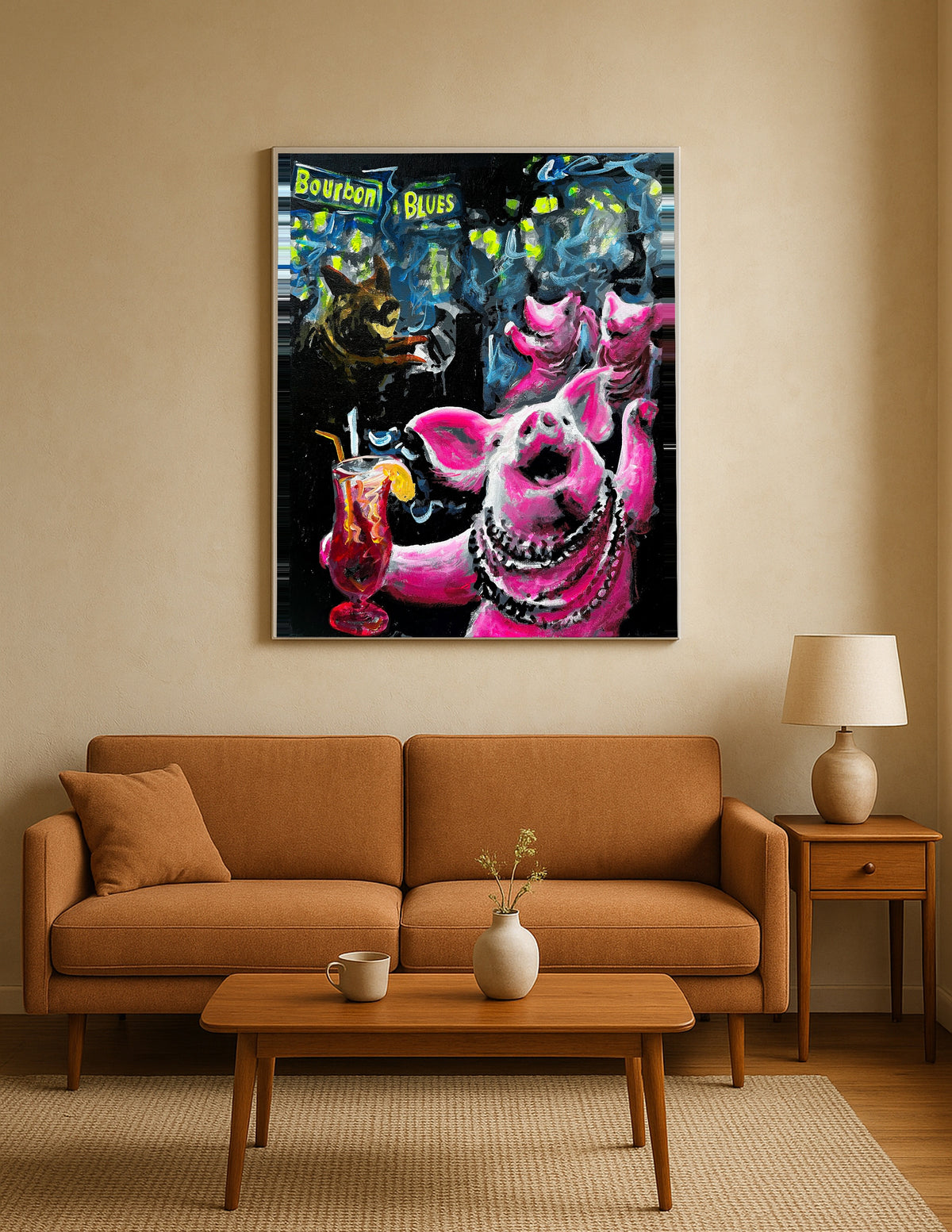 Pigs at a Bourbon Street Club Print