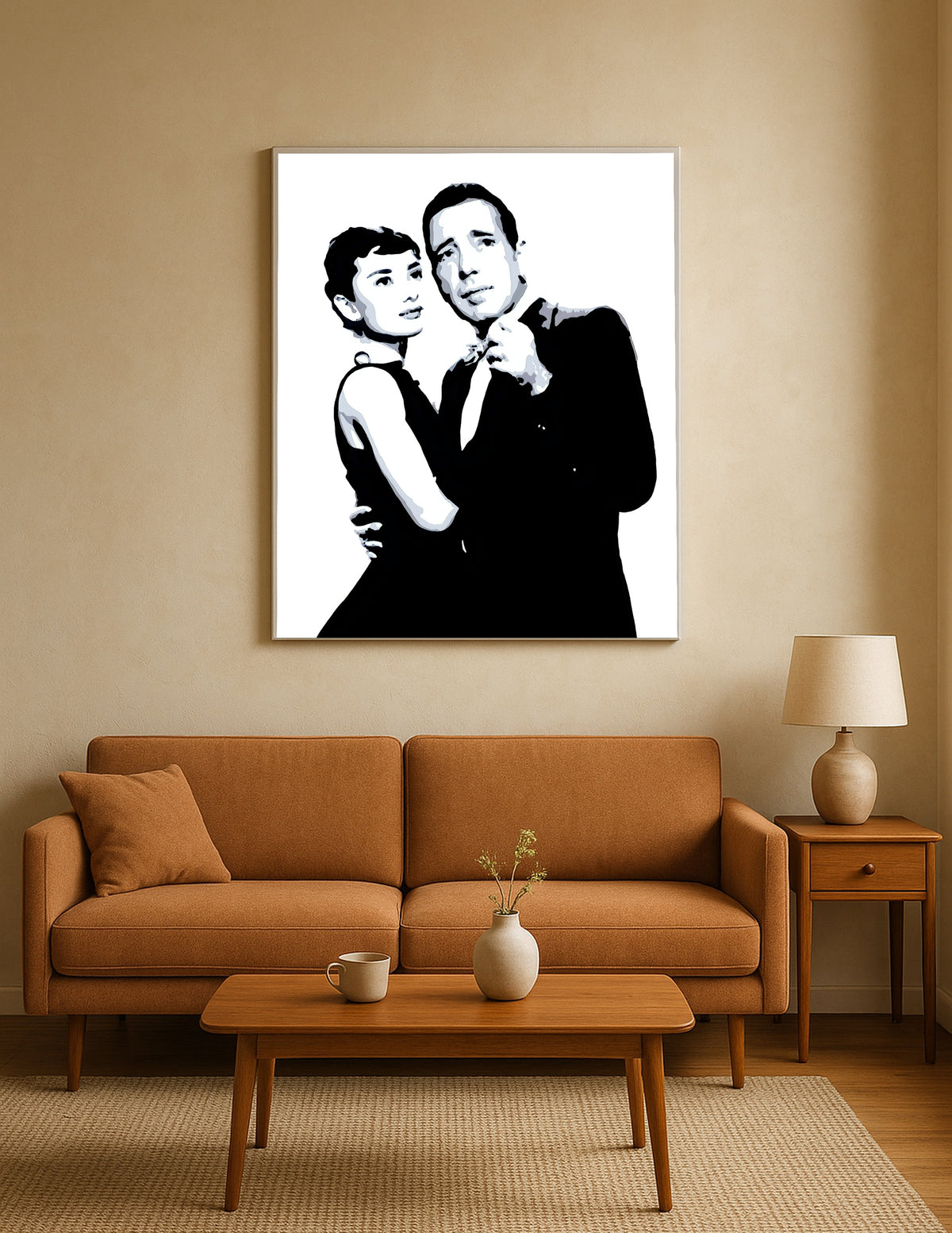 Audrey Hepburn and Humphrey Bogart Print