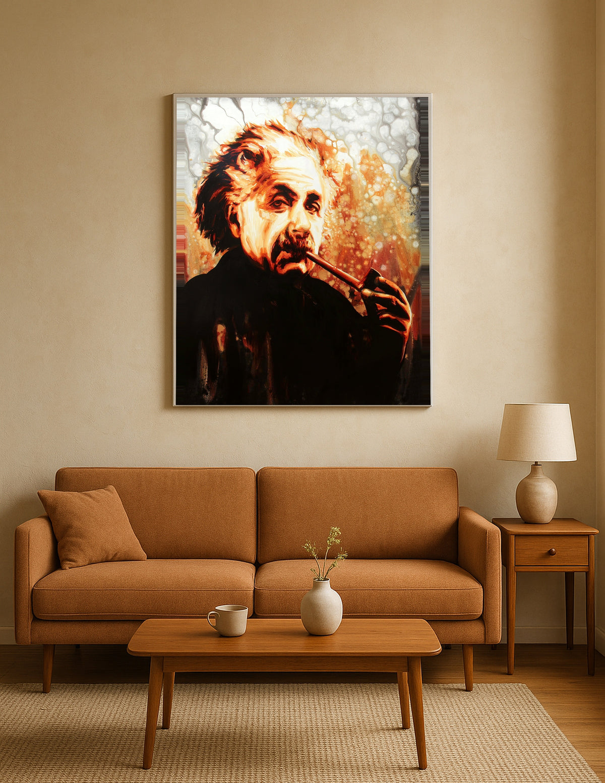 Einstein Smoking Pipe Print
