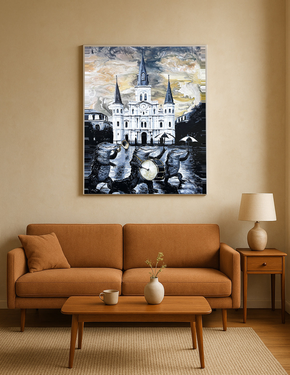 Alligator Jazz Band in New Orleans Print